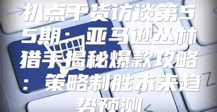 扒点干货访谈第55期：亚马逊丛林猎手揭秘爆款攻略：策略制胜未来趋势预测