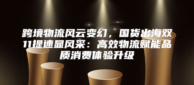 跨境物流风云变幻，国货出海双11提速显风采：高效物流赋能品质消费体验升级