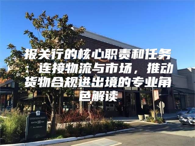 报关行的核心职责和任务：连接物流与市场，推动货物合规进出境的专业角色解读