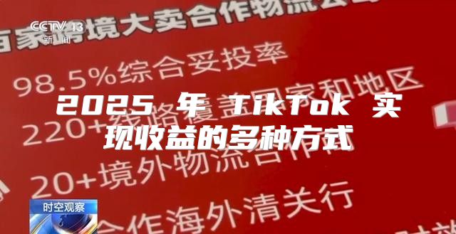2025 年 TikTok 实现收益的多种方式
