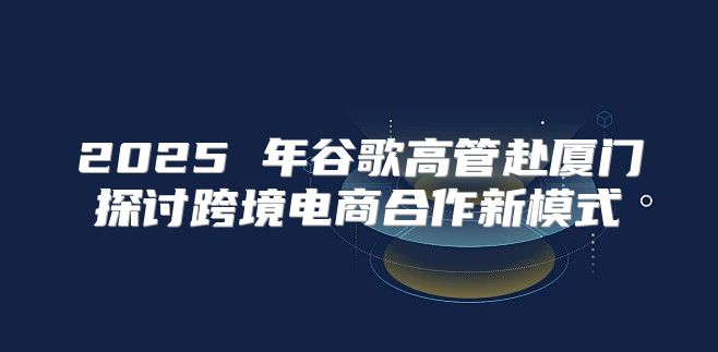 2025 年谷歌高管赴厦门探讨跨境电商合作新模式