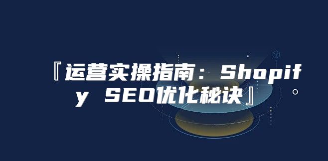 『运营实操指南：Shopify SEO优化秘诀』