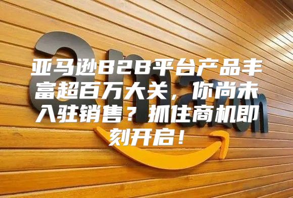 亚马逊B2B平台产品丰富超百万大关，你尚未入驻销售？抓住商机即刻开启！