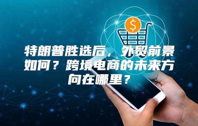 特朗普胜选后，外贸前景如何？跨境电商的未来方向在哪里？