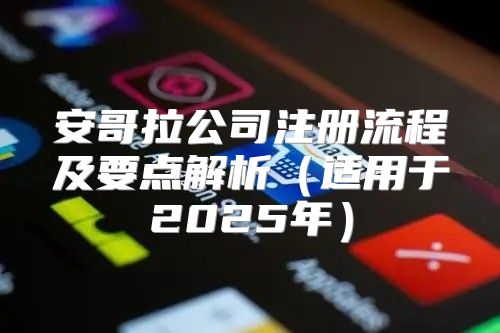 安哥拉公司注册流程及要点解析适用于2025年
