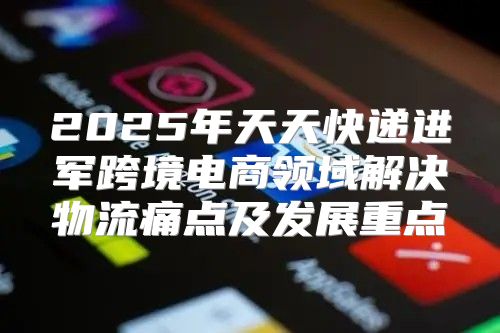 2025年天天快递进军跨境电商领域解决物流痛点及发展重点