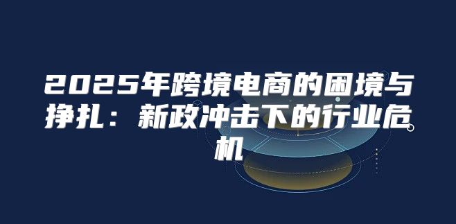 2025年跨境电商的困境与挣扎：新政冲击下的行业危机