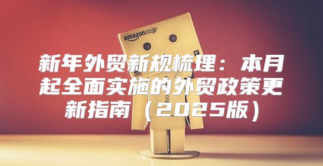 新年外贸新规梳理：本月起全面实施的外贸政策更新指南2025版