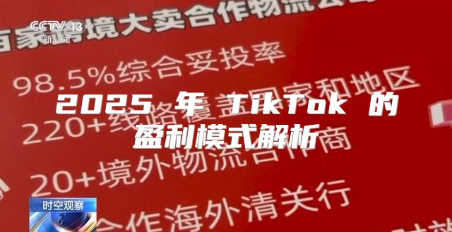 2025 年 TikTok 的盈利模式解析