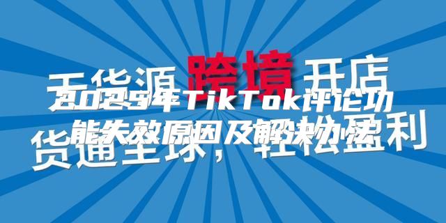 2025年TikTok评论功能失效原因及解决办法