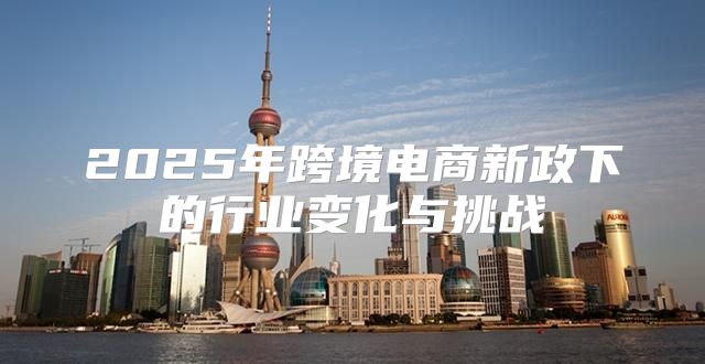2025年跨境电商新政下的行业变化与挑战
