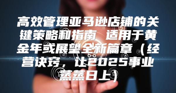 高效管理亚马逊店铺的关键策略和指南 适用于黄金年或展望全新篇章经营诀窍，让2025事业蒸蒸日上