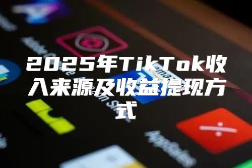 2025年TikTok收入来源及收益提现方式