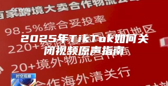 2025年TikTok如何关闭视频原声指南