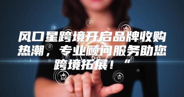 风口星跨境开启品牌收购热潮，专业顾问服务助您跨境拓展！”