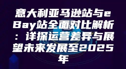 意大利亚马逊站与eBay站全面对比解析：详探运营差异与展望未来发展至2025年