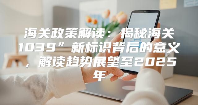 海关政策解读：揭秘海关1039”新标识背后的意义，解读趋势展望至2025年