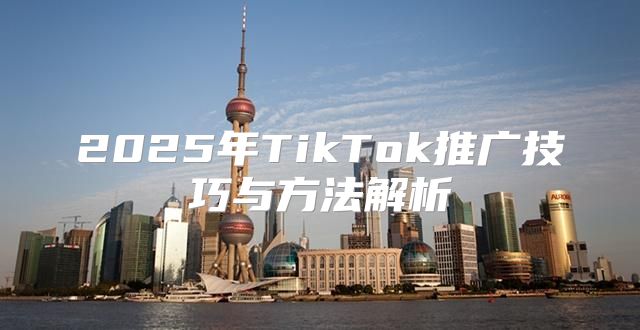 2025年TikTok推广技巧与方法解析