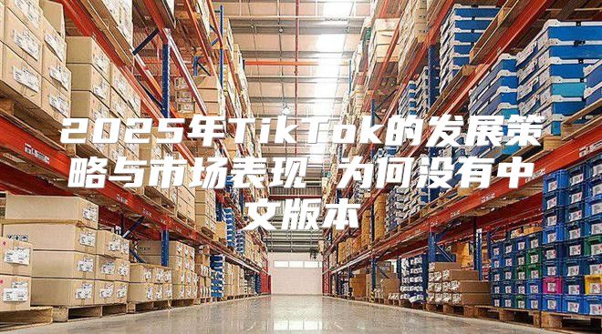 2025年TikTok的发展策略与市场表现 为何没有中文版本