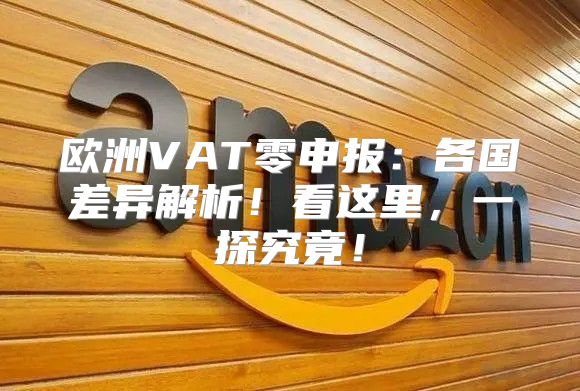 欧洲VAT零申报：各国差异解析！看这里，一探究竟！
