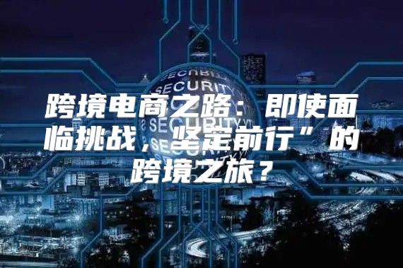 跨境电商之路：即使面临挑战，坚定前行”的跨境之旅？