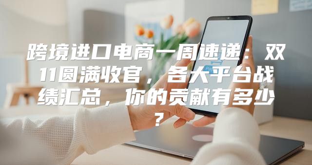跨境进口电商一周速递：双11圆满收官，各大平台战绩汇总，你的贡献有多少？