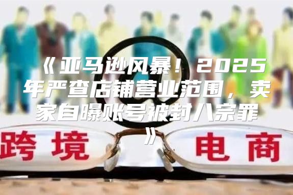 亚马逊风暴！2025年严查店铺营业范围，卖家自曝账号被封八宗罪