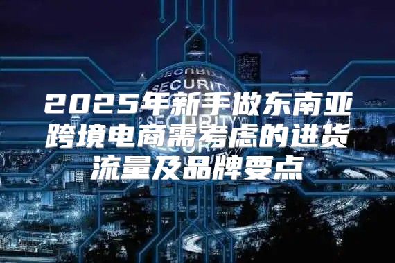 2025年新手做东南亚跨境电商需考虑的进货流量及品牌要点