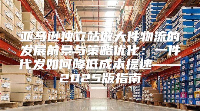 亚马逊独立站做大件物流的发展前景与策略优化：一件代发如何降低成本提速——2025版指南
