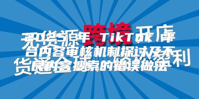 2025 年 TikTok 平台内容审核机制探讨及不良内容搜索的错误做法