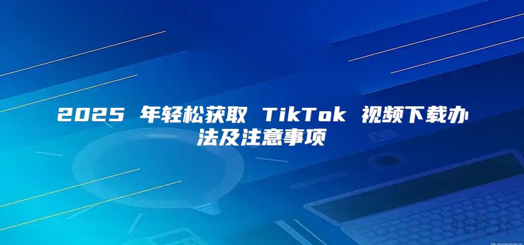 2025 年轻松获取 TikTok 视频下载办法及注意事项