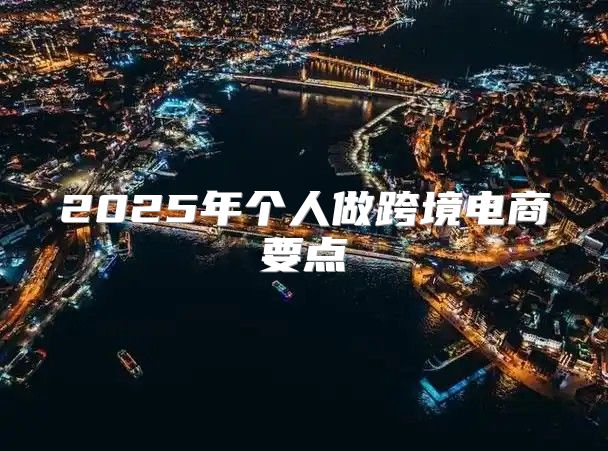 2025年个人做跨境电商要点