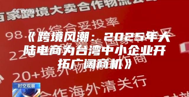 跨境风潮：2025年大陆电商为台湾中小企业开拓广阔商机