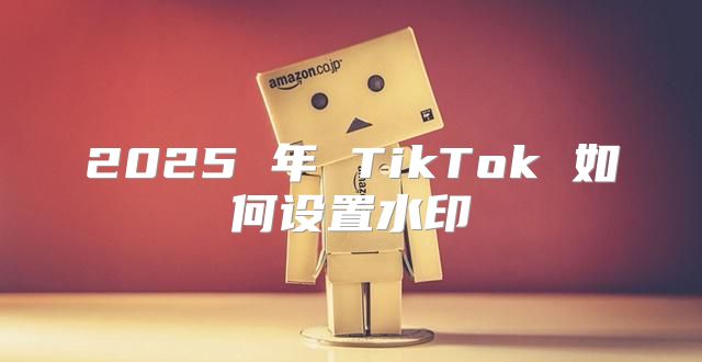 2025 年 TikTok 如何设置水印