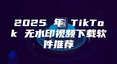 2025 年 TikTok 无水印视频下载软件推荐