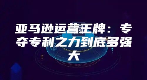 亚马逊运营王牌：专夺专利之力到底多强大