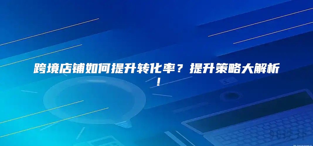 跨境店铺如何提升转化率？提升策略大解析！