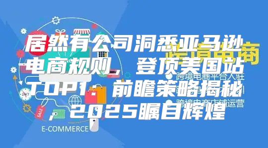 居然有公司洞悉亚马逊电商规则，登顶美国站TOP1：前瞻策略揭秘，2025瞩目辉煌