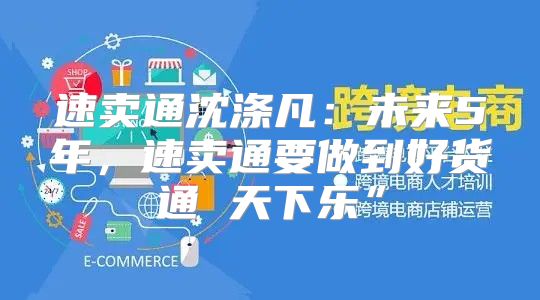 速卖通沈涤凡：未来5年，速卖通要做到好货通 天下乐”