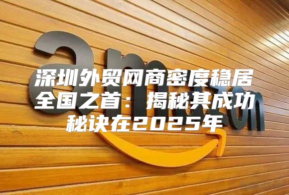 深圳外贸网商密度稳居全国之首：揭秘其成功秘诀在2025年