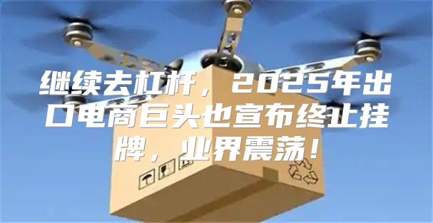 继续去杠杆，2025年出口电商巨头也宣布终止挂牌，业界震荡！