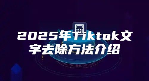 2025年Tiktok文字去除方法介绍