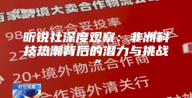 昕锐社深度观察：非洲科技热潮背后的潜力与挑战”