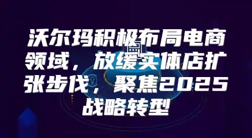 沃尔玛积极布局电商领域，放缓实体店扩张步伐，聚焦2025战略转型