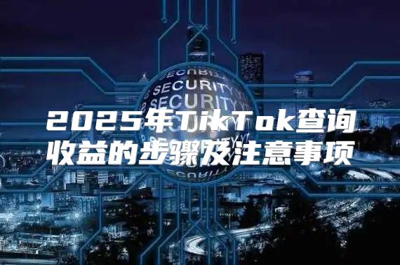 2025年TikTok查询收益的步骤及注意事项