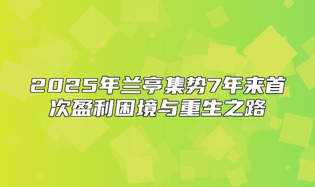 2025年兰亭集势7年来首次盈利困境与重生之路