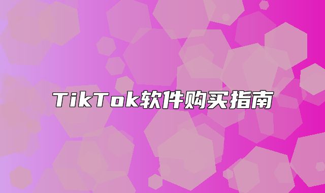 TikTok软件购买指南