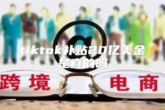 tiktok补贴20亿美金是真的吗