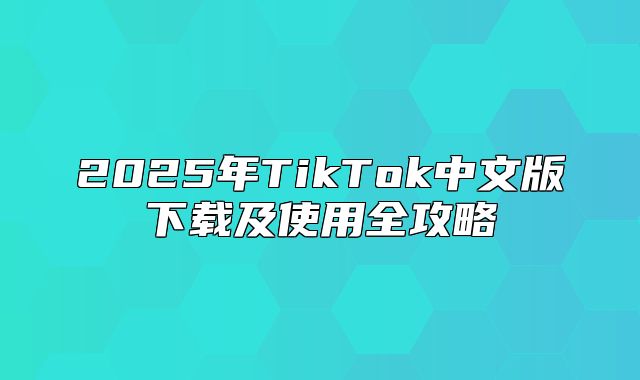 2025年TikTok中文版下载及使用全攻略