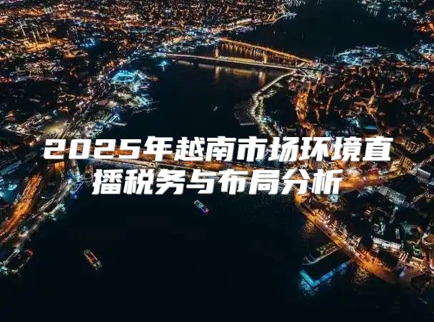 2025年越南市场环境直播税务与布局分析